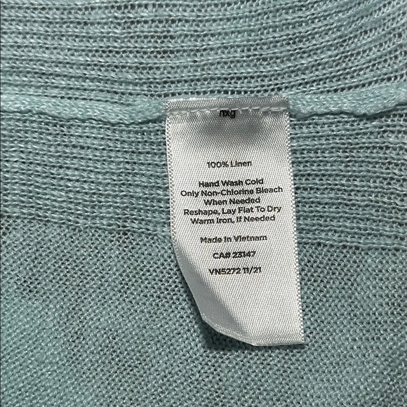 Talbots Linen Girlfriend Cardigan Button - Picture 7 of 7